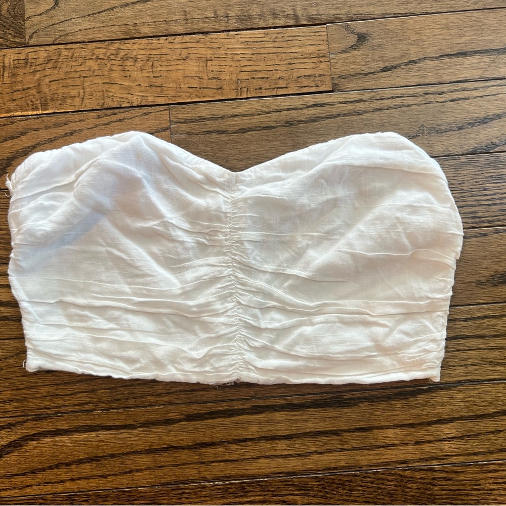 Beginning Boutique Cream Strapless Top